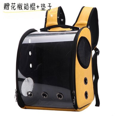 Parrot transparent laser bird cage portable bag hand-raised bird backpack starling take-away backpack pet out bag