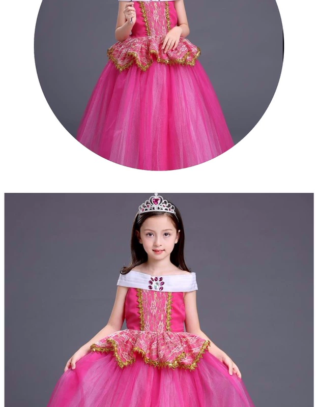 Cô gái ăn mặc trang phục cô gái ngủ đẹp Ai Luo công chúa váy mới Disney váy dài giả trang phục set vest 3 món cực chất cho bé trai