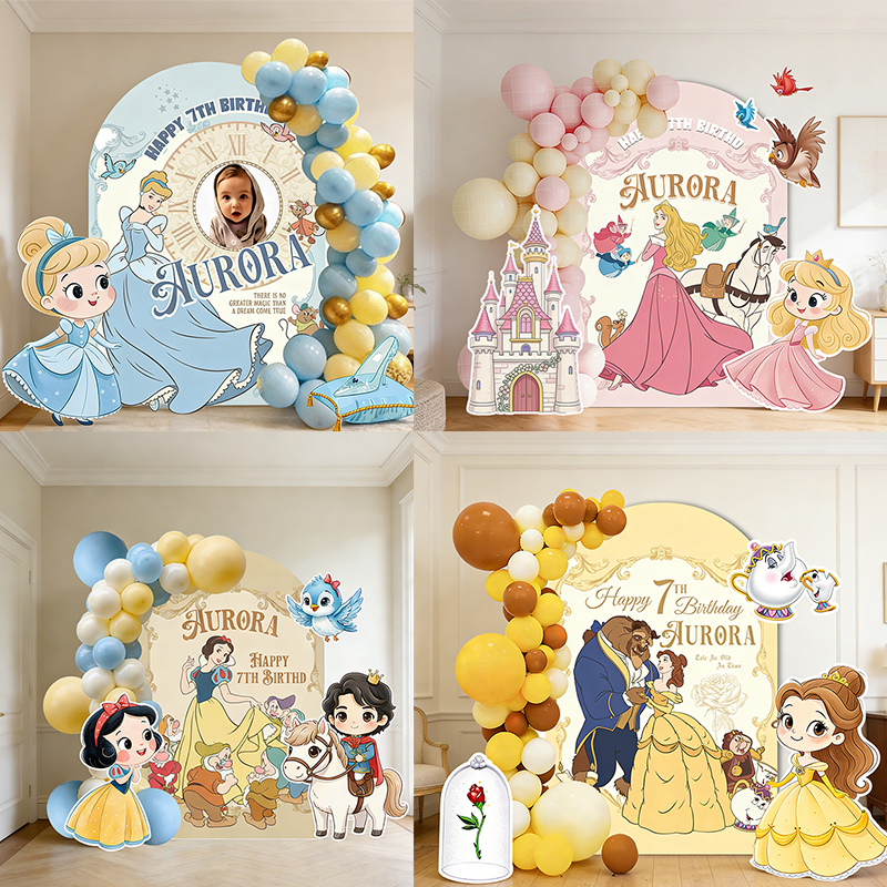 Sleeping Beauty Rapunzel Cinderella Themed Girl's Birthday Party Backdrop Decoration Welcome Arrangement Kt Board Sleeping Beauty Rapunzel Cinderella Themed Girl's Birthday Party Backdrop Decoration Welcome Arrangement Kt Board