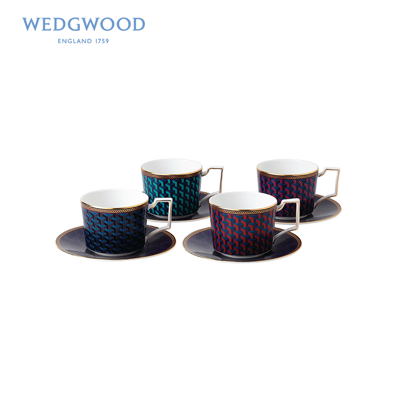 Wedgwood waterford Wedgwood Byzance series of Byzantine ipads China tea/coffee cups and saucers 4 times