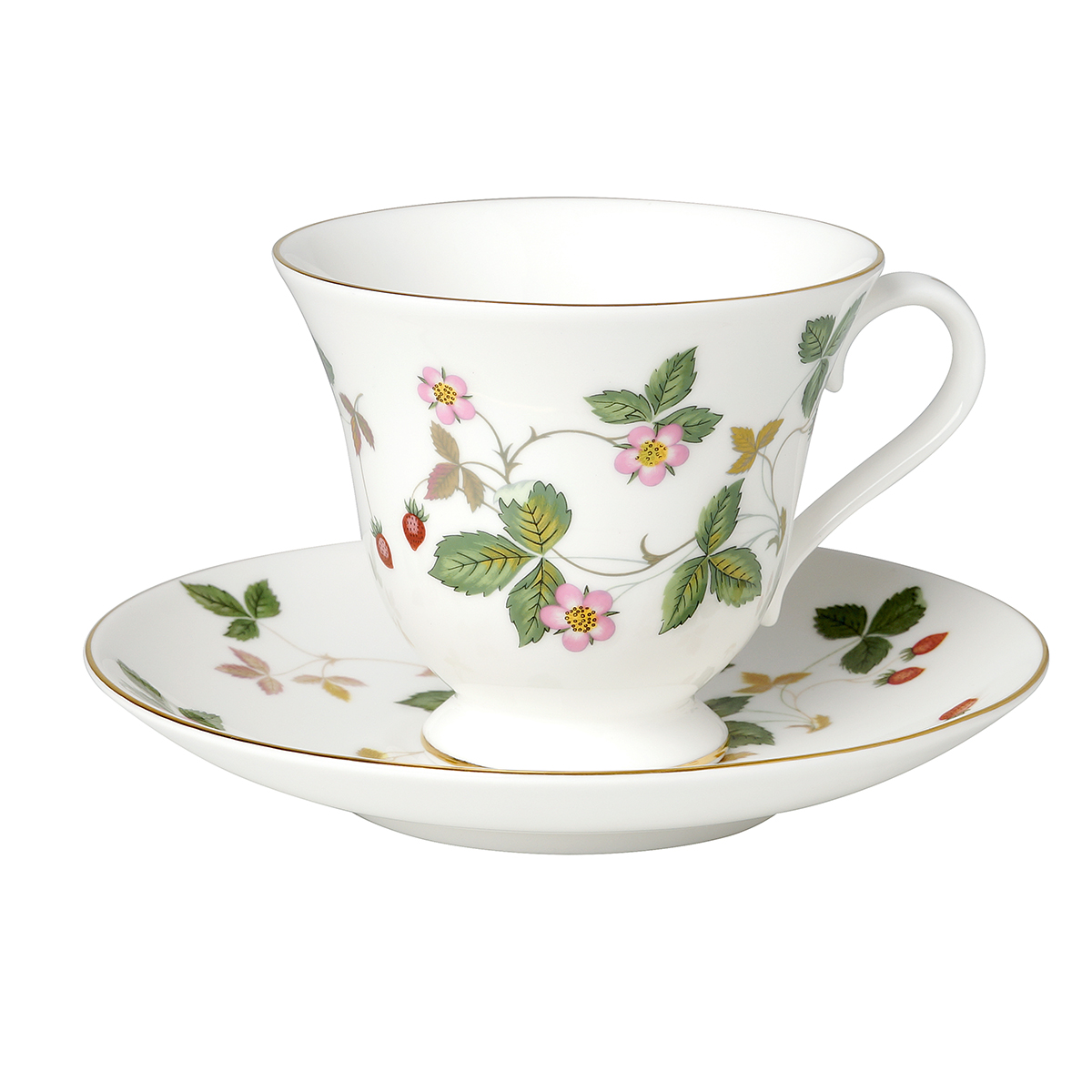 British Wedgwood Wild Strawberry Wild strawberries ipads porcelain cup 1 dish of tea/coffee set