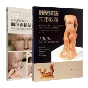 【正版包邮】雕塑技法 实用教程+现代雕塑技法 面部表情制作 头部与面部陶泥雕塑指南 雕塑技法 雕塑入门 雕塑书籍雕塑教程书籍