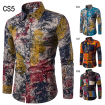 Men Cotton Linen Slim Fit Man Shirts Long Sleeve Shirts