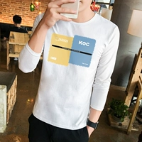 Áo thun nam dài tay cổ tròn mùa thu Áo len nam phiên bản Hàn Quốc của áo sơ mi body xu hướng mùa thu trẻ trung t shirt