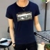 Áo thun mới tay ngắn 2018 nam hè hè thời trang trẻ trung nửa rắn màu tay áo sinh viên chạm đáy xu hướng quần áo nam áo polo lacoste Áo phông ngắn