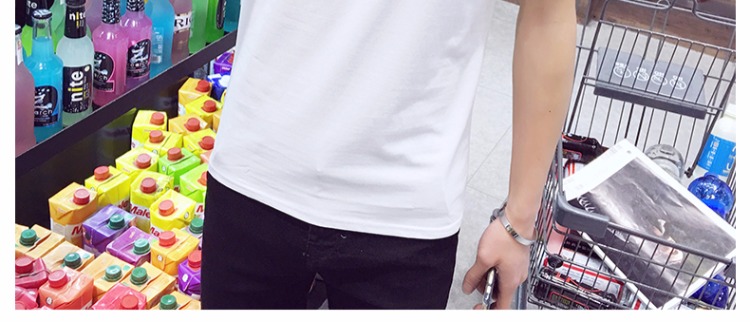 Mùa hè nam ngắn tay áo thun cổ tròn rộng kích thước lớn từ bi thanh niên nửa tay áo T-shirt áo trắng đáy thủy triều áo oversize nam