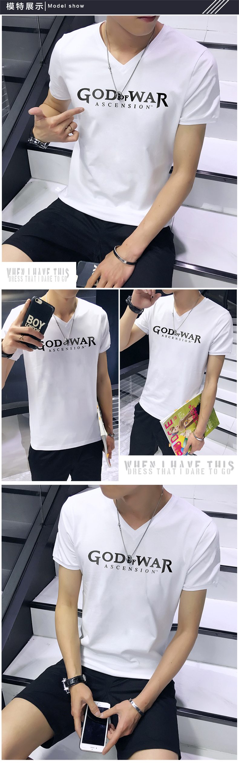 Mùa hè Nam Ngắn Tay Áo T-Shirt Nam In Nửa Tay Áo của Nam Giới Hàn Quốc Slim V-Cổ Áo Dài Tay Áo Đáy Áo áo thun nam form rộng