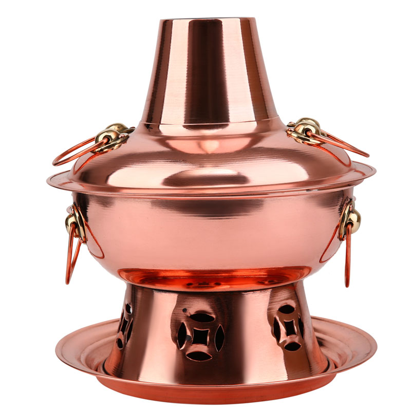 Alcohol small hot pot pure copper small hot pot thickened red copper small copper pot single pure copper alcohol pot red copper alcohol copper stove