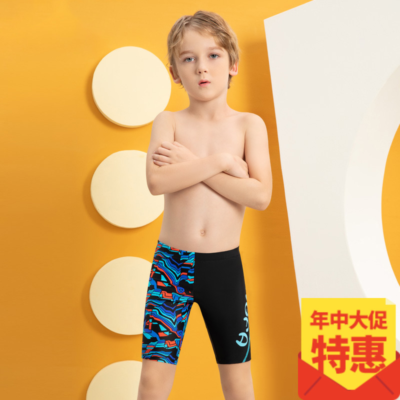 Counter yingfa yingfa boys swimming trunks knee-length flat angle teen children's quick-drying boys swimsuit hot spring