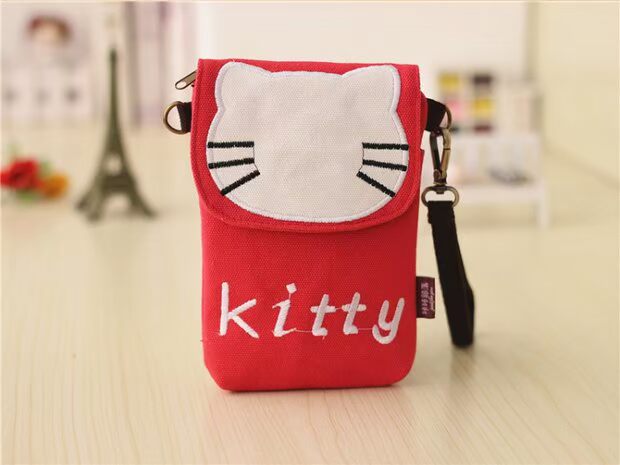 Mô hình nổ 6plus treo cổ túi xách điện thoại di động còng túi Messenger 6 inch ví vải cô gái túi nhỏ dễ thương túi nữ