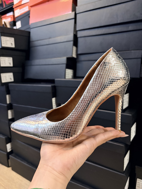 【Mantaheels】 Silver Scale Super Shiny Mirror Pump Pointed Toe Stiletto High Heels Women's Shallow Mouth Single Shoes