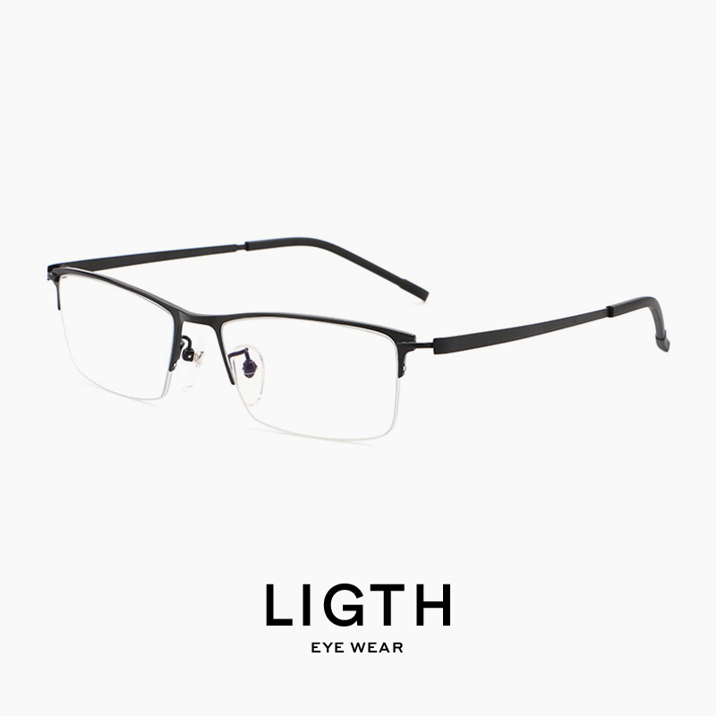 Richio Business Pure Titanium Anti-Blue Light Radiation Glasses Myopia Male Discoloration Anti-Fog Computer Eye Care Flat Light Large Face Frame