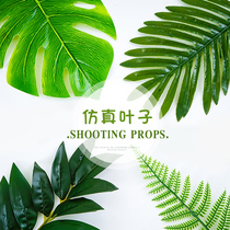 Simulation tree leaf photo props ins nail art food photography props background pendulum decoration shooting props