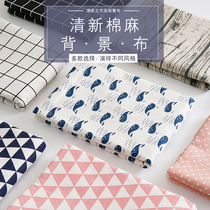 Photo background cloth hipster ins style tablecloth cotton black white grid fabric photography selfie cloth gourmet props