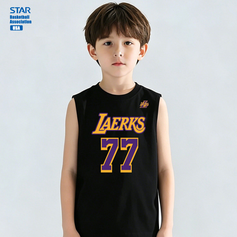 Lakers Doncic James American Basketball Jersey Vest Boys Sports Children's Sleeveless T-Shirt Children's Clothing