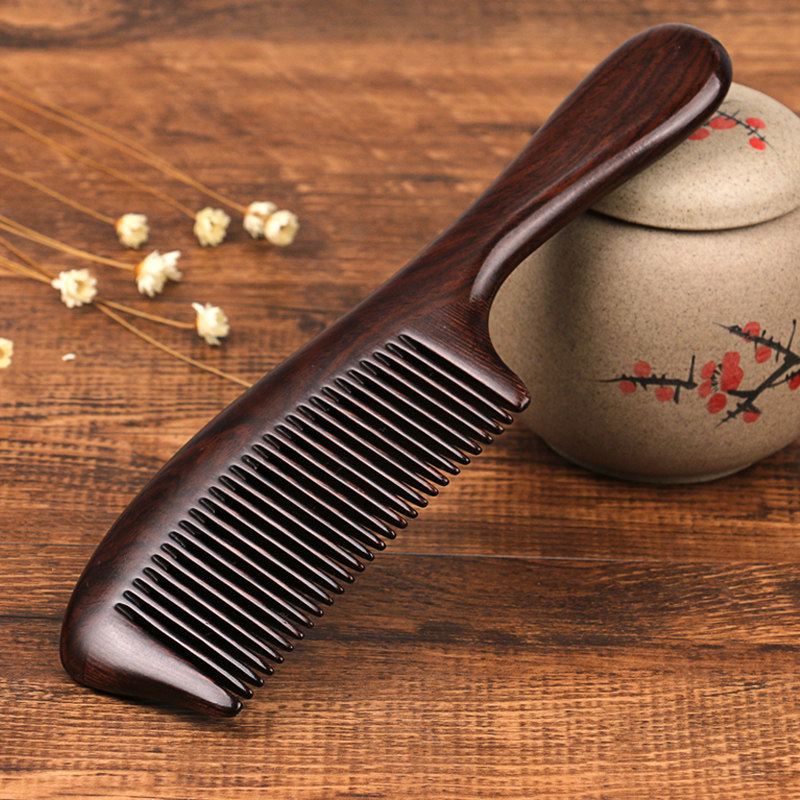 Natural ebony comb Natural anti-static Shun hair comb Straight hair head hair loss massage comb Household fine teeth