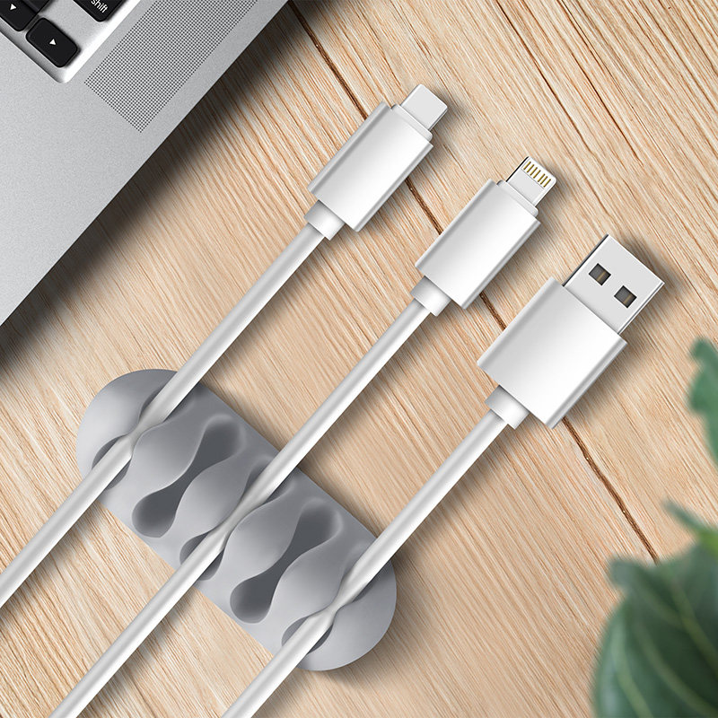 Data cable holder Desktop hub storage cart Carrier cable holder Self-adhesive fixed snap Data cable finishing