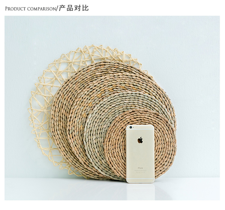 Ins Nhật Bản trang trí nhà sáng tạo Pucao tròn pad trang trí phòng khách máy tính để bàn sáng tạo dệt placemat nhỏ đế lót ly phụ kiện trang trí ban công