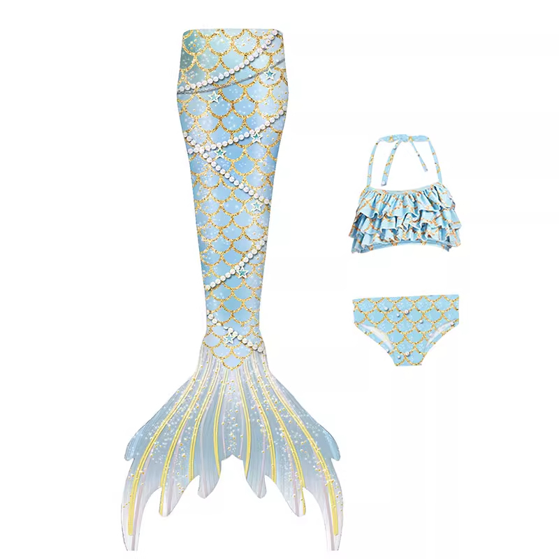 British Lmkl Boys and Girls 2026 New Mermaid Tail Swimsuit Kidsren's Cute Clothing Princess Dress Swimwear