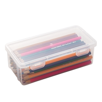 Transparent pencil accommodating box Desktop Debris Student Dormitory pen holder Painted Lead Wax Pen Stationery Finishing Box Desk Box