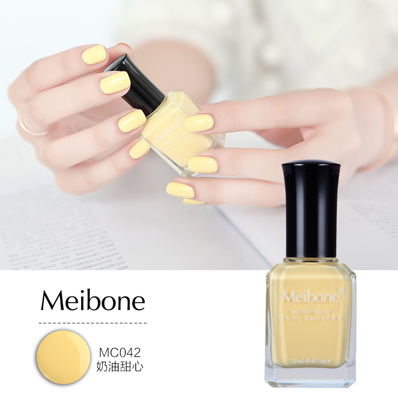 Meibone Water Sexual Health Chia Oil Orange Yellow Nail Polish Non Toxic To Peel And Tear Durable Milk Oil Color Fresh Yellow Color
