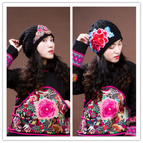 Embroidered double knitted pullover hat growth is calm to face and their own can not get through the camp 8015