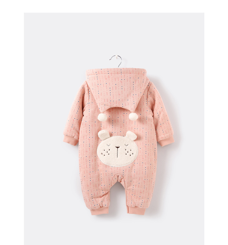 Bo Ruien bé mùa đông quần áo cotton dày bé ấm áp phim hoạt hình romper sơ sinh 0-3 tuổi bộ quần áo liền thân cho bé