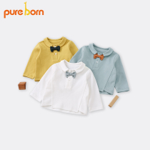 Bowieen spring autumn new male and female children long sleeves T-shirt baby pure cotton loose beating undershirt baby fashion blouse