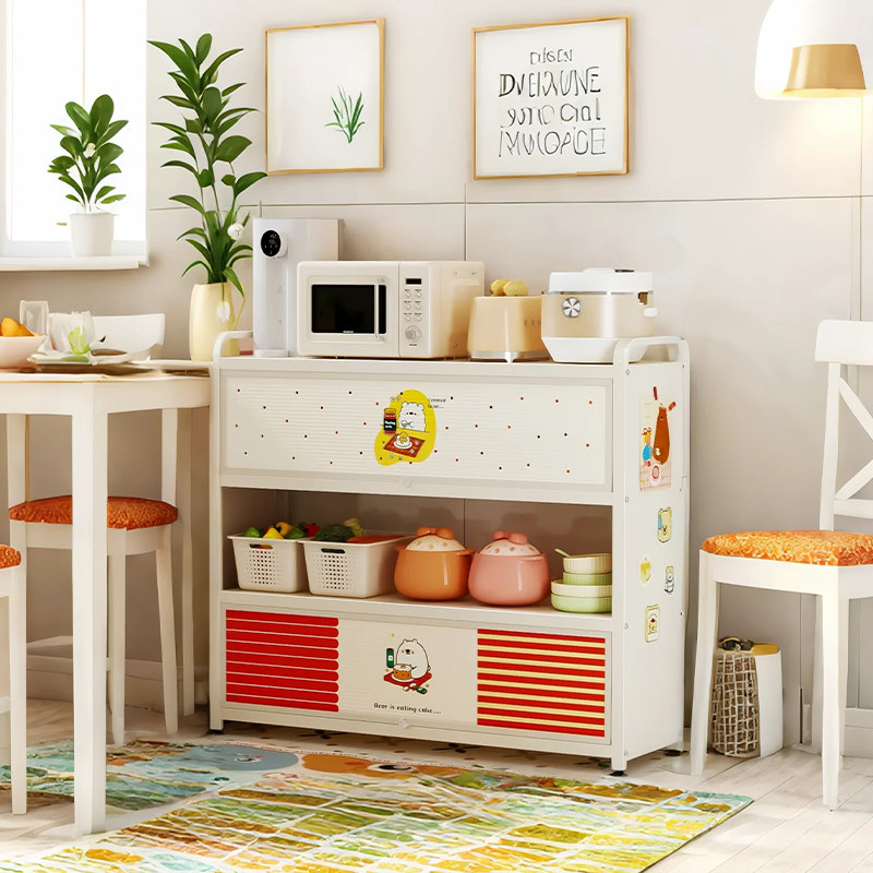 雅图诗钢制餐边柜靠墙一体储物柜客厅茶水柜厨房多功能收纳置物柜