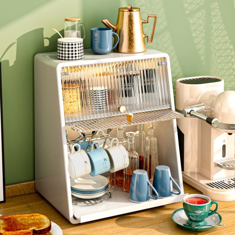 Dust cup storage shelf light luxury tea cup holder living room office desktop cabinet place coffee glass holder