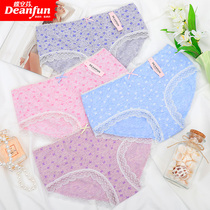 Butterfly Anfen underwear Womens underwear mid-waist cotton soft comfortable breathable Lace printed polka dot pants box