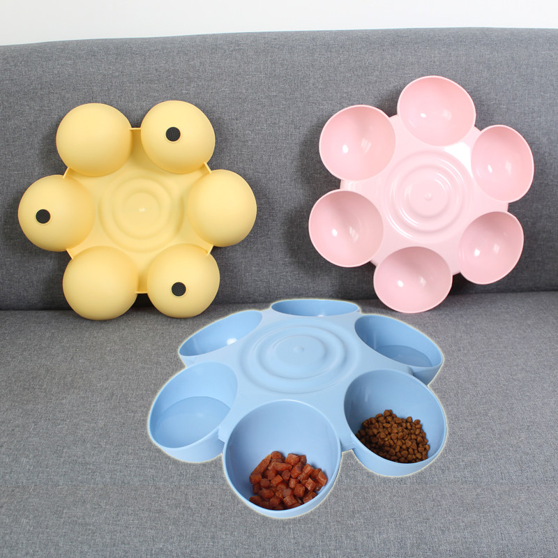 Dog dog bowl with dog bowl in double bowl of dog dog bowl of dog dog bowl of six-mouth combination bowl