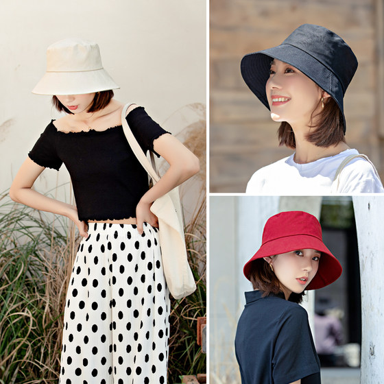 Internet celebrity fisherman hat women's Harajuku Hong Kong style ins versatile Japanese style literary Korean version small brim basin hat sun protection hat