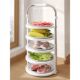Kitchen dish preparation rack foldable side dish plate multi-layer household dish rack storage creative hotpot dish preparation tool
