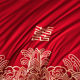 Wedding bed four-piece set of cotton high-end Chinese embroidered red sheets wedding quilt cover pure cotton dowry wedding set