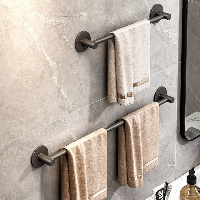 Towel rack without punching toilet wall-mounted bathroom towel single rod storage rack Toilet toilet toilet storage rack