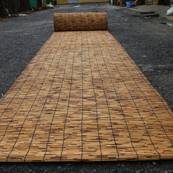 芦苇帘子草帘子复古田园装饰隔断遮阳帘墙面吊顶大卷窗帘竹帘新款