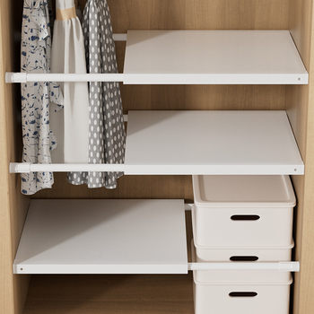 Layered partitions in wardrobe cabinets retractable iron rack partitions bathroom storage kitchen partitions