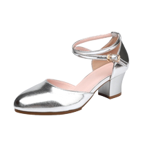 New sheepskin Latin dance shoes adult silver square dance shoes womens dance shoes soft sole social modern teacher shoes