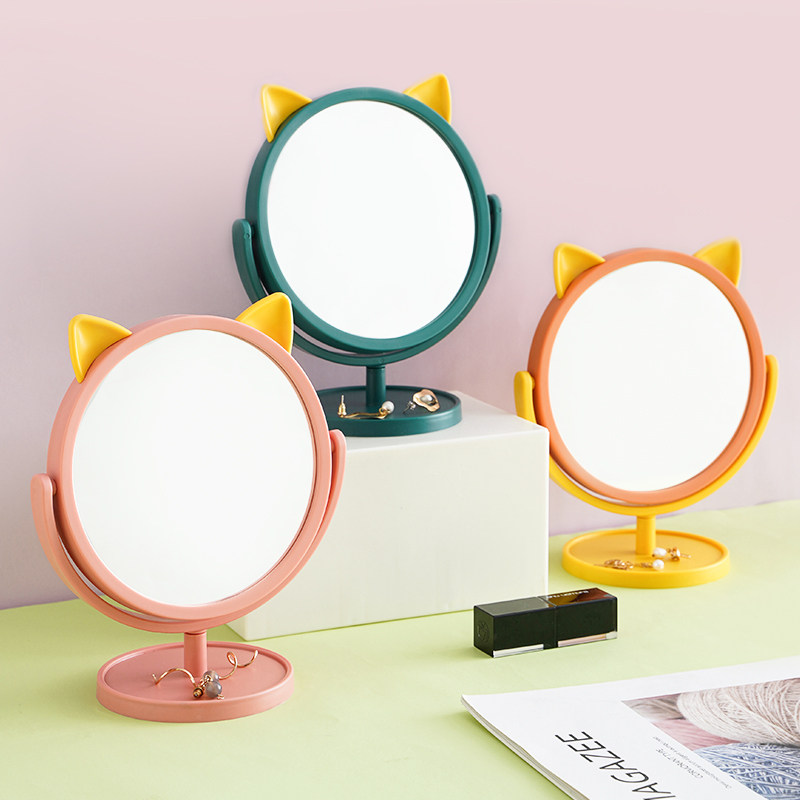 Cosmetic mirror desktop rotatable HD small mirror desktop student dormitory princess mirror home creative makeup mirror