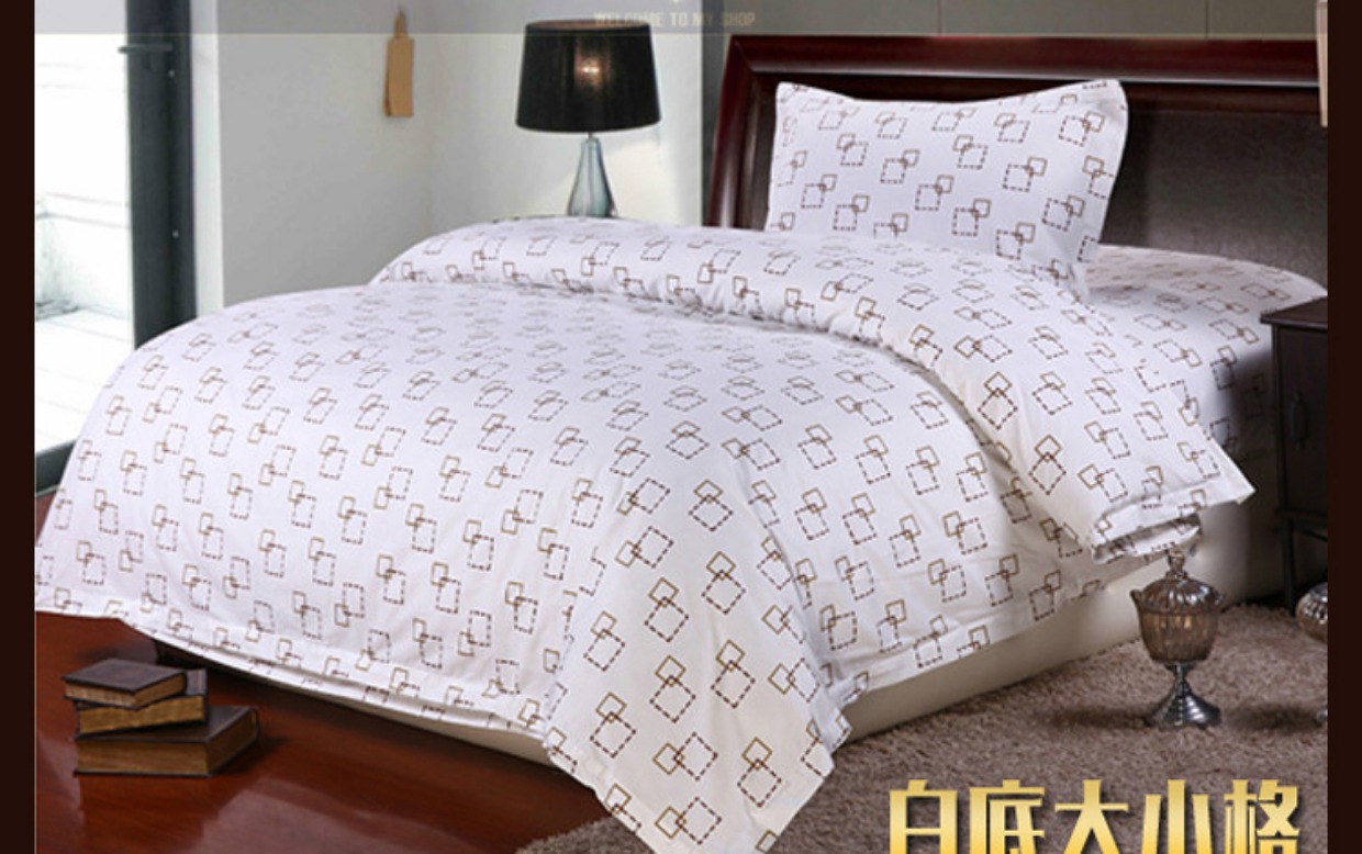 Khách sạn giường ngủ ở bán buôn bông hoa kích thước in lưới Mitsubishi wicker hoa gia đình lanh chăn bốn - Bộ đồ giường bốn mảnh chăn ga everon 2020