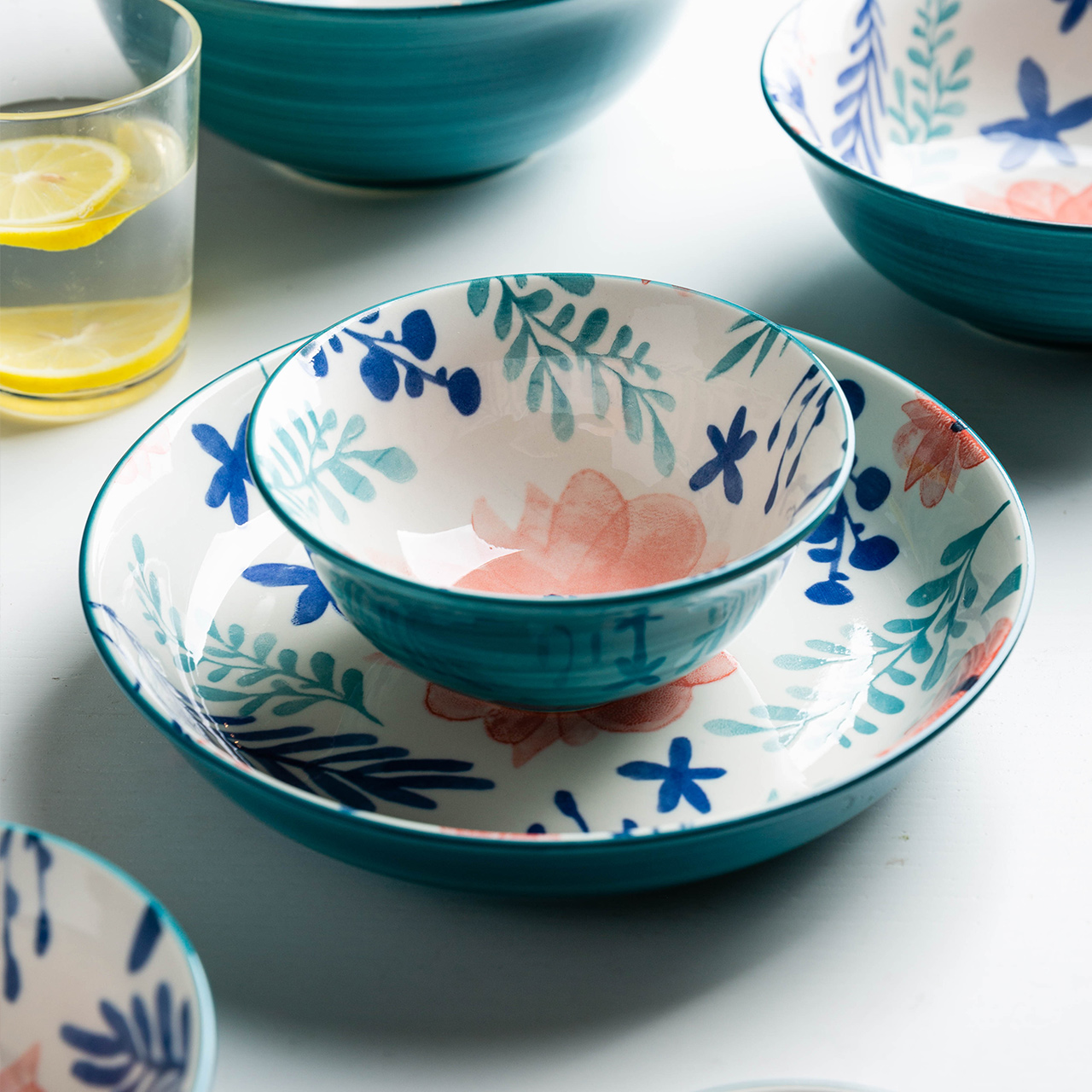 Open to booking a modern housewives fang jing dishes suit Japanese ceramic dishes rainbow such as bowl soup plate microwave household utensils
