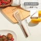 [Ручка из орехового дерева] Силиконовая лопатка-бабочка-молочно-белый [Легко использовать для приготовления пищи, жарки и фильтрации масла]