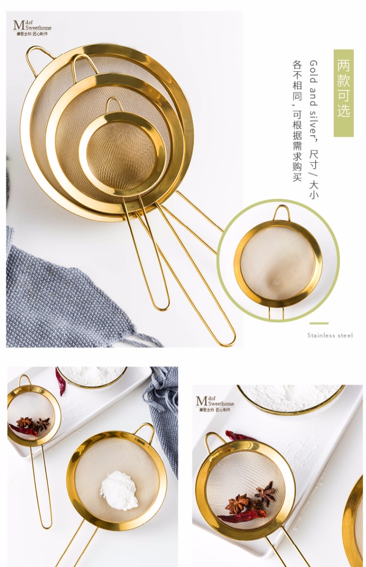 Bà nội trợ hiện đại 304 thép không gỉ colander bếp lọc tốt nhà sữa đậu nành lọc net mì rò rỉ kệ đựng gia vị inox 304