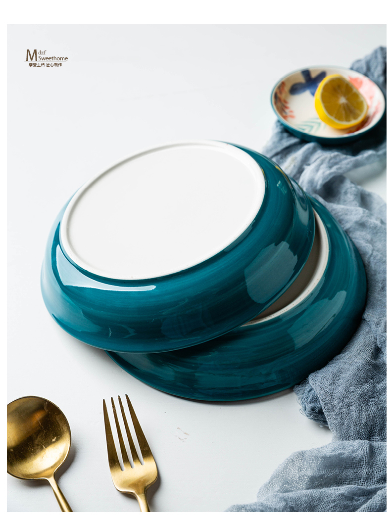 Modern housewives fang jing ceramic bowl dish dish household Japanese - style tableware creative fruit salad bowl bowl noodles in soup bowl