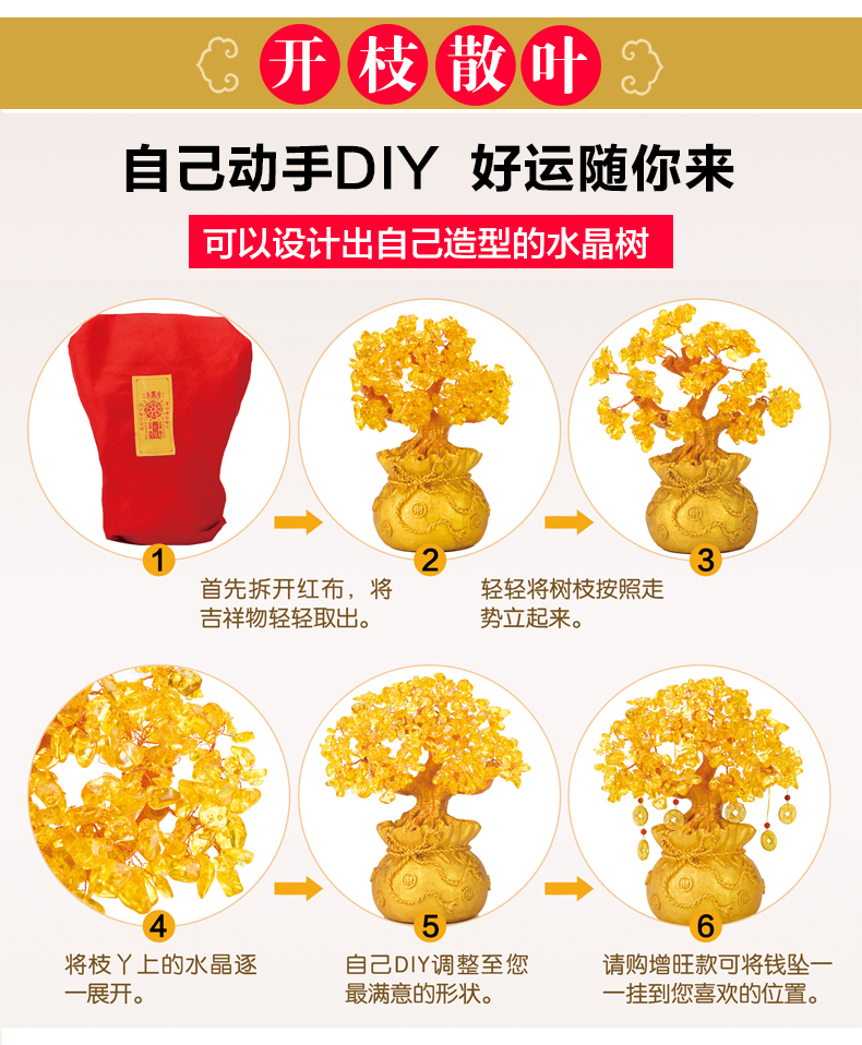 Citrine Chí Fortune Cây Trang Trí Nhỏ Cây May Mắn Rượu Nhà Trang Trí Tủ Phòng Khách Thủ Công Mỹ Nghệ Money Tree Trang Trí