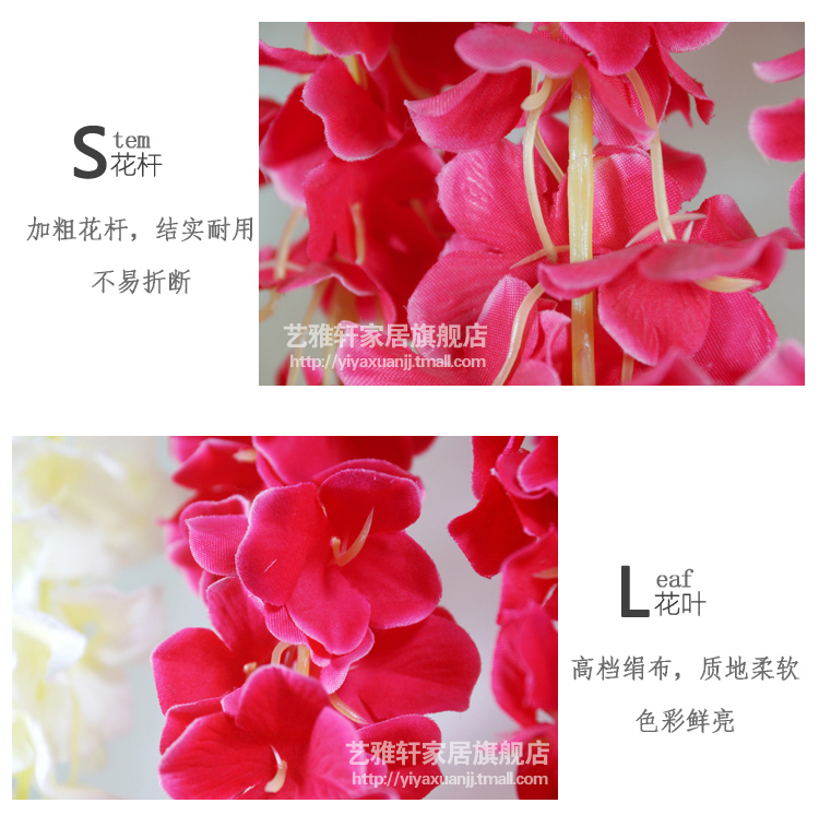 Yi Ya Xuan Mô phỏng đám cưới Wisteria Hoa Vine Violet Lan Chuỗi Chuỗi Mô phỏng Wisteria Hoa Dải Đám cưới Trang trí Vòng hoa cưới - Hoa nhân tạo / Cây / Trái cây lan giả