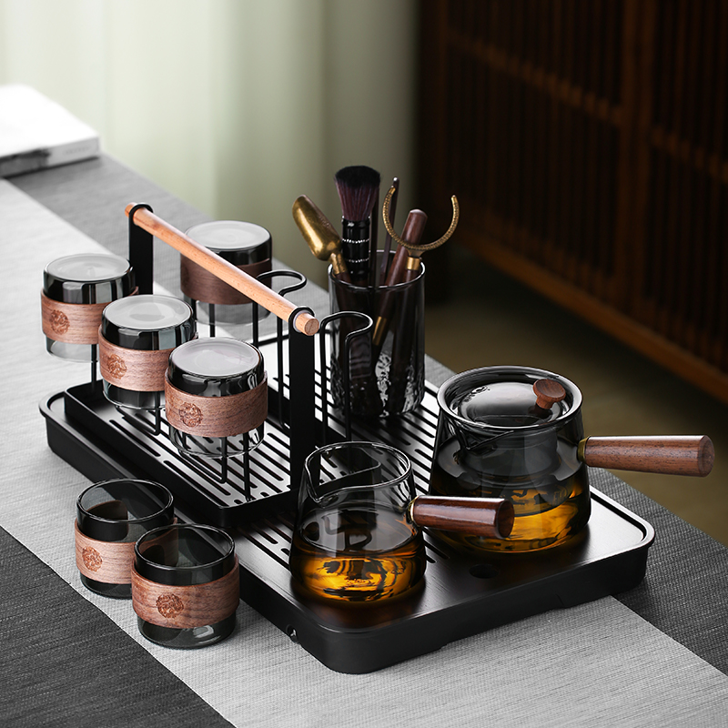 Glass Kung Fu Tea Suit Home Light Lavish Upscale Anti-Heat And Heat Resistant Tea Pot Office Living Room Teacup 489-Taobao