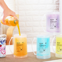 Summer double-layer ice Cup drink iced fruit juice cup creative water Cup hand cup ice beer glass cold drink cup