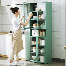 Kitchen With Door Bowl Cabinet Ground Floor Multilayer Containing Rack Multifunction Pot Dish Seasoning Locker locker Sewn Shelf